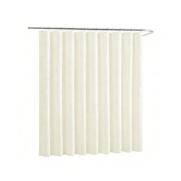 Extra Wide 275 x 182 cm Waffle Shower Curtain with 18 Plastic Hooks, White