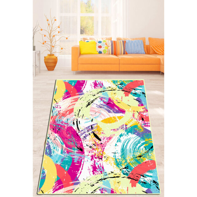 Kasota Insulto Shaggy Yellow/Pink/Teal Rug