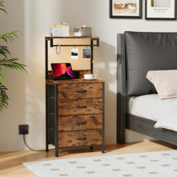38.5cm W Metal Bedside Table