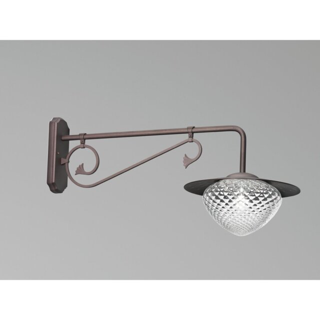 Brown Hammered Glass Outdoor Barn Light