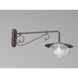 Brown Hammered Glass Outdoor Barn Light