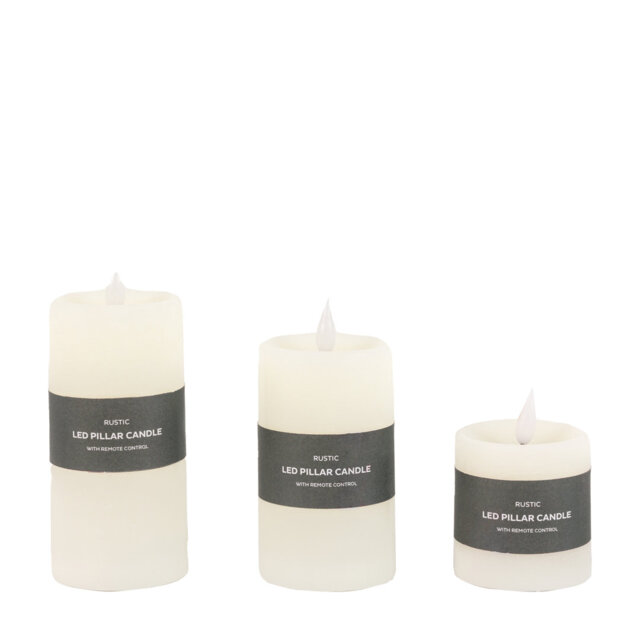 LED 1 Wick Candle Mocha 3pk 70x70x150mm