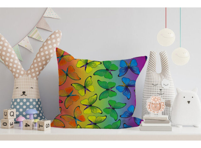 Graziano Multicoloured Butterfly Scatter Cushion with Filling