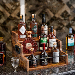 Solid Wood Tabletop Wine Bottle Rack Brown