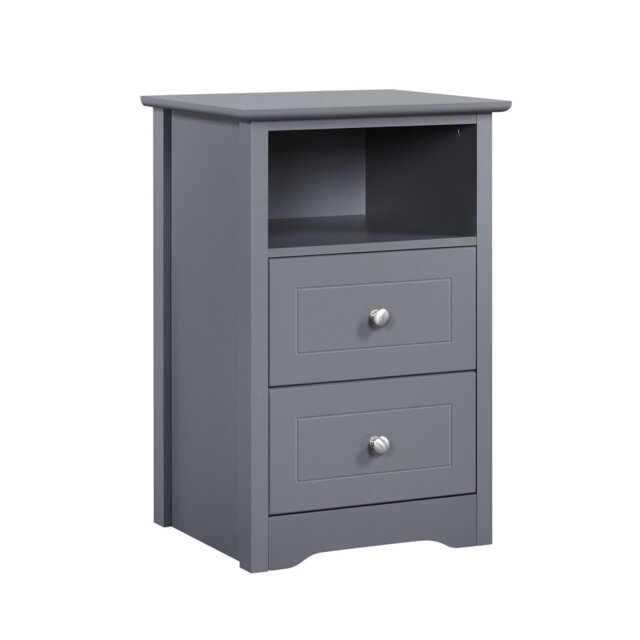 Modern Wooden Bedside Tables Set of 2 with Drawers