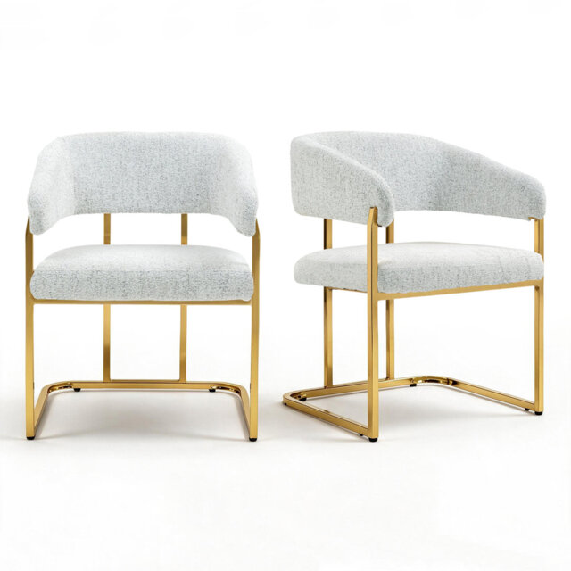 Upholstered Metal Armchair