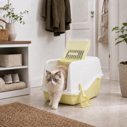 Hooded Cat Litter Tray - Charcoal Filter and Scoop
