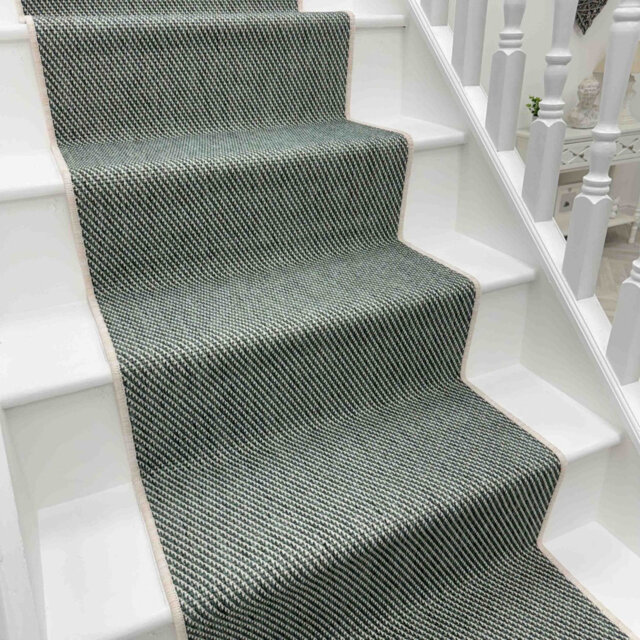 Coastal Green Stair Runner – Reversible, Durable & Hardwearing Carpet for Stairs & Staircases, Multiple Lengths