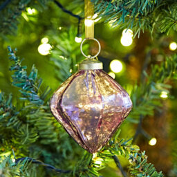 Coloured Recycled Glass Diamond Bauble
