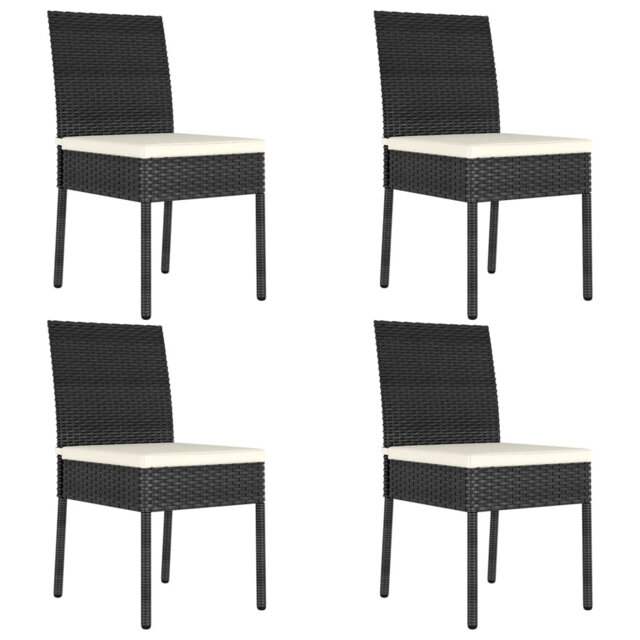 Rosalind Wheeler Garden Dining Chairs 4 Pcs Poly Rattan Grey
