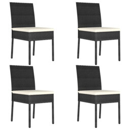 Rosalind Wheeler Garden Dining Chairs 4 Pcs Poly Rattan Grey