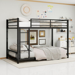 90×190cm Black metal bunk bed