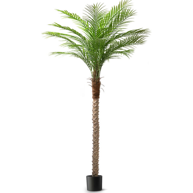 7ft Artificial Phoenix Palm Tree, Tall Tropical Fake Palm Plant in Pot, Large Outdoor Floor Plant for Home Indoor Living Room Office Decor
