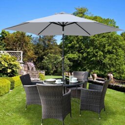 Puckett 3m Traditional Parasol Grey