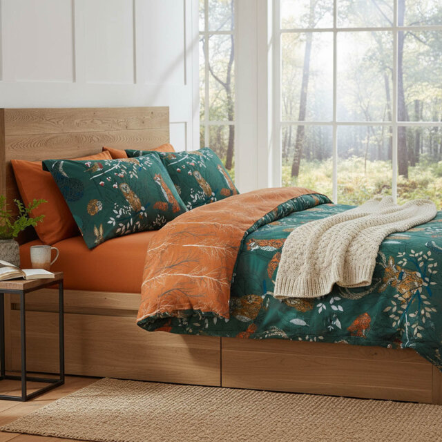 Enchanting Woodland Animal Reversible Duvet Set