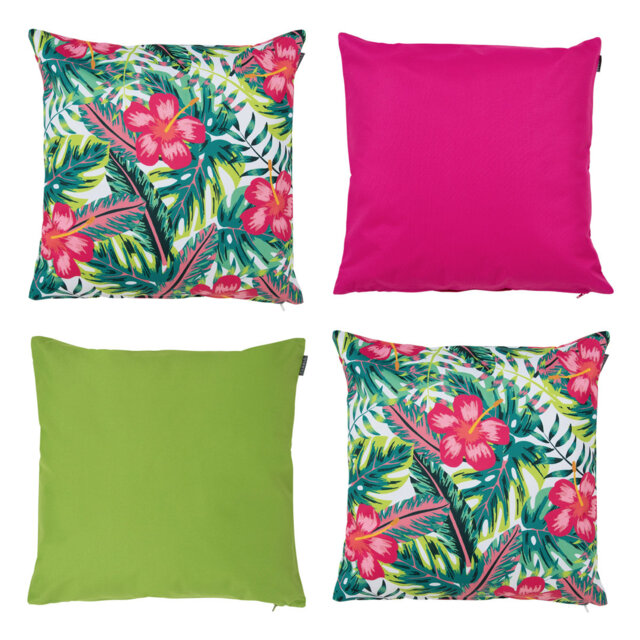 4 Piece Jungle Indoor / Outdoor Scatter Cushion with Filling Set