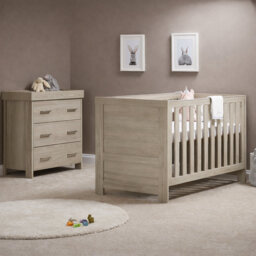 Nika Cot Bed 2 -Piece Nursery Furniture Set - Grey Wash