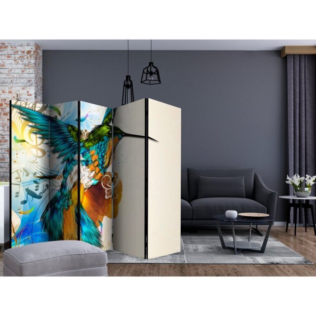 Hovnan 225cm W x 172cm H 5 - Panel Solid Wood Folding Room Divider