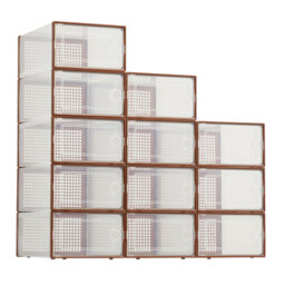 12-Pack Extra Large Clear Plastic Shoe Storage Boxes with Lids - Stackable Sneaker Organiser Bins, Space-Saving Home Organisation