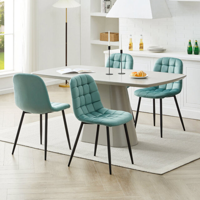 50cm H Velvet Upholstered Metal Side Chair