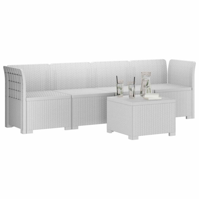 Garden Sofa Rattan Look PP Outdoor Sectional Modern Patio Seat Balcony