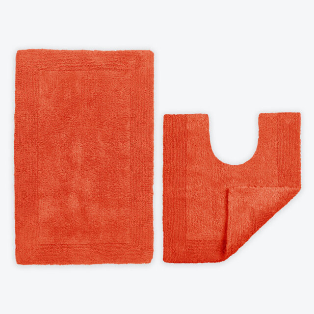 100% Cotton Bath Mat and Pedestal Mat Set