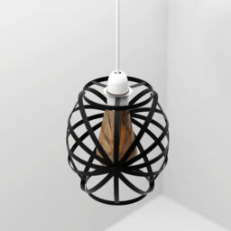 21cm H Metal Oval Lamp Shade ( Uno ) in Black