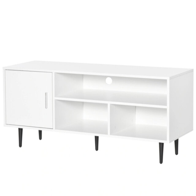 Large Storage TV Stand Cabinet For Tvs Up To 60 Inches, White