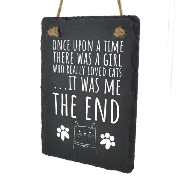 Hecht Girl Loved Cats Slate Plaque Wall DÃ©cor