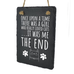 Hecht Girl Loved Cats Slate Plaque Wall Décor