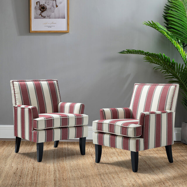 Fionc Lathan 70cm W Framhouse Armchair with Nail Head Trim
