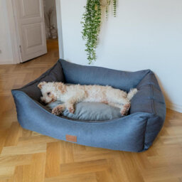 Warm, Velvety Cushion, Machine Washable Dog Bed With Raised Rim - Extra Soft Reversible, Removable Pillow Cushion - Small, Brown