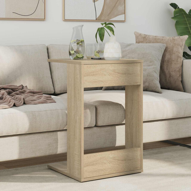 Side Table Engineered Wood Accent Living Room Indoor Furniture Piece