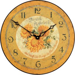 French Sunflower Wall Clock - 36cm