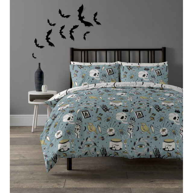 Damask Halloween Cotton Blend Duvet Cover Set with Pillowcases Quilt Cover Soft and Breathable