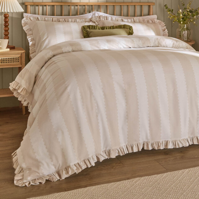 Birdie Stripe Striped Duvet Cover Set with Pillowcases Included