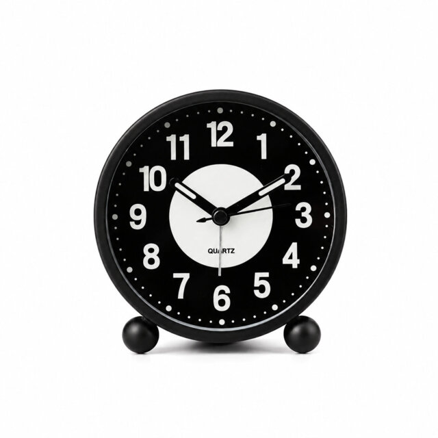 Metal Case + Plastic Dial Tabletop Clock