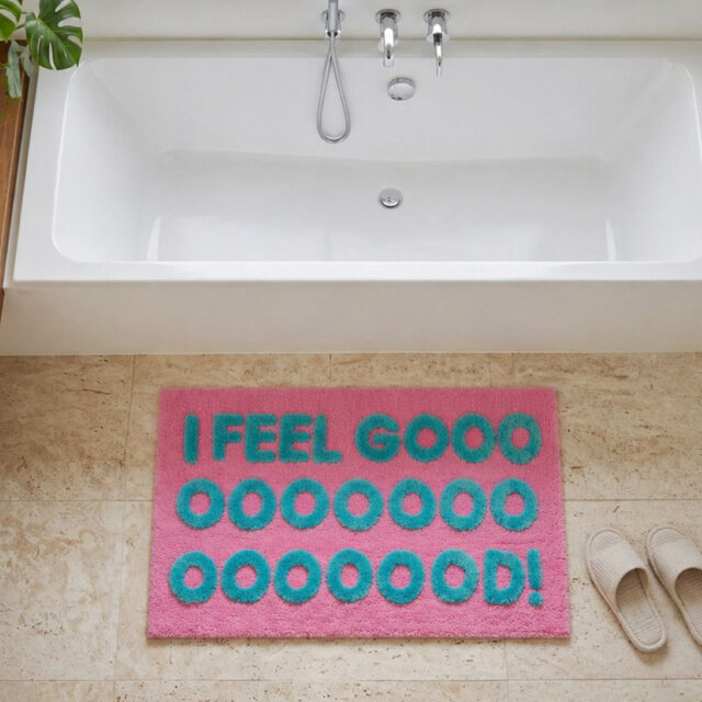 I Feel Good Slogan Rectangle Bath Mat