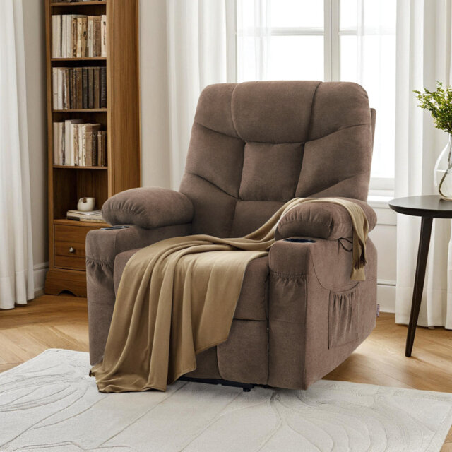 Roder Power Recliner Lift Chair with Extended Footrest, Fabric Upholstered