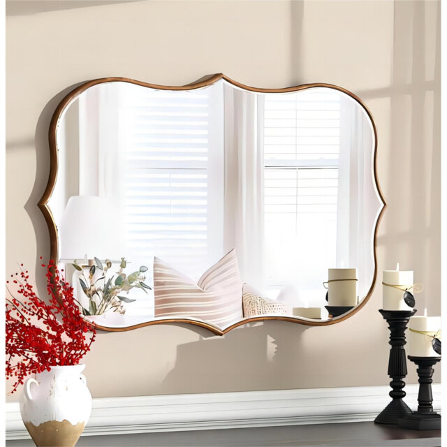 Vintage Victorian Wood Frame Wall Mirror 60X90CM