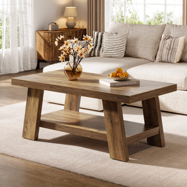 Pedestal Coffee Table with Storage