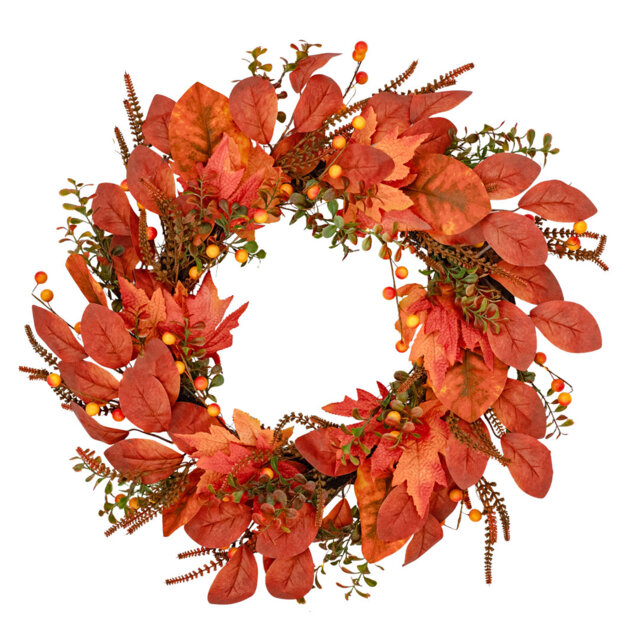 COPPER LEAF Faux 66cm Wreath