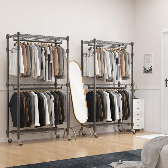 Gerodi 90cm W Rolling Clothes Rack
