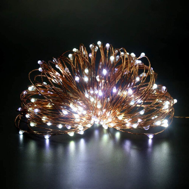 LED Gold Copper Wire Battery Operated String Lights