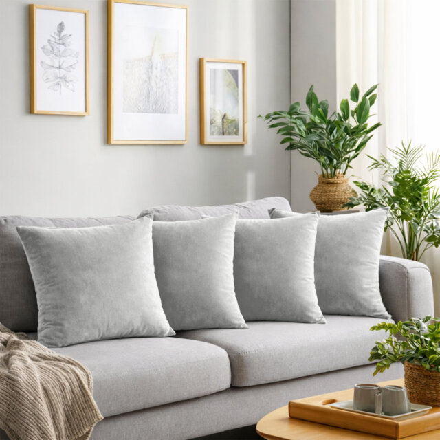 Crushed Velvet Cushion Cover Set (Set of 4)