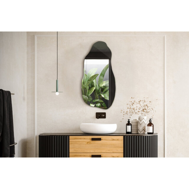 Burhamedin Modern Long Loft Wall Mirror Hanging for Living Room Bedroom Asymmetrical Décor
