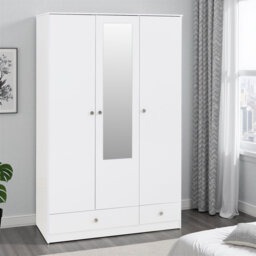 Denver 3 Door 2 Drawer Mirrored Wardrobe