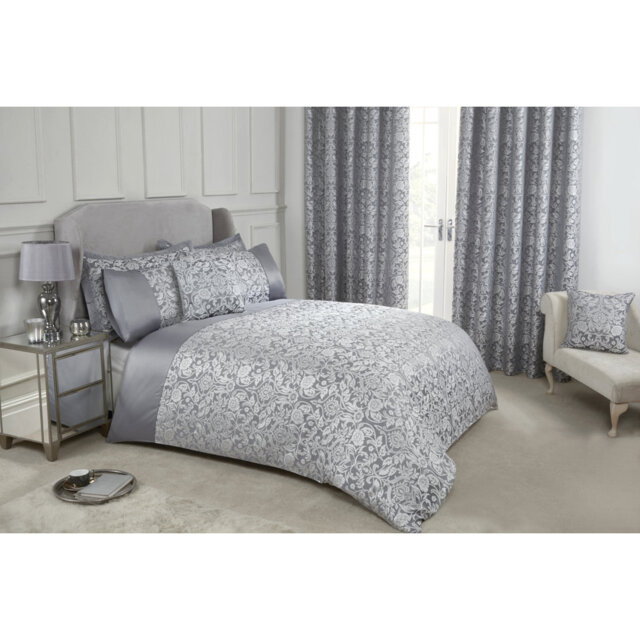 Eden Satin Floral Duvet Cover with Pillowcases Included