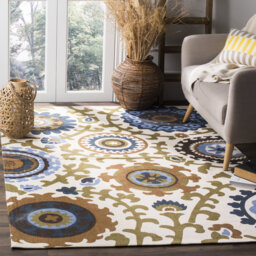 Windridge Hand-Woven Ivory/Blue/Brown Area Rug