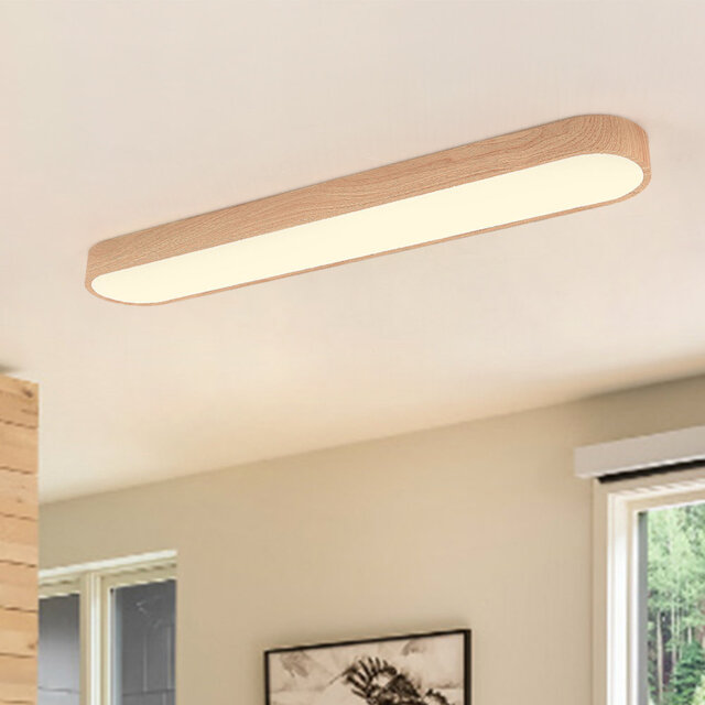 Cherron Farmhouse Round-Corner Rectangle LED Flush Mount Ceiling Light